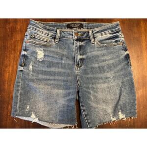 Judy Blue raw edge denim shorts distressed women's medium